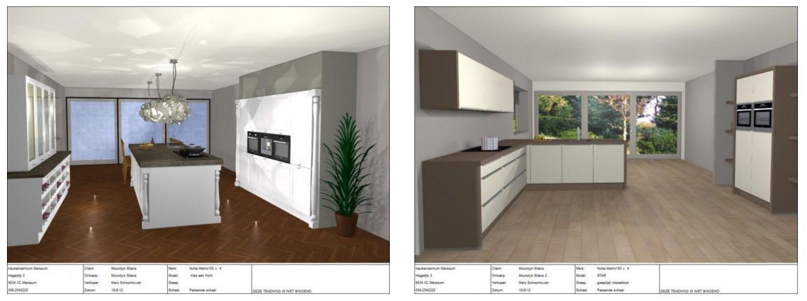 Landschap Bouwen op Continu 3D Keukenontwerp - Keukencentrum Marssum
