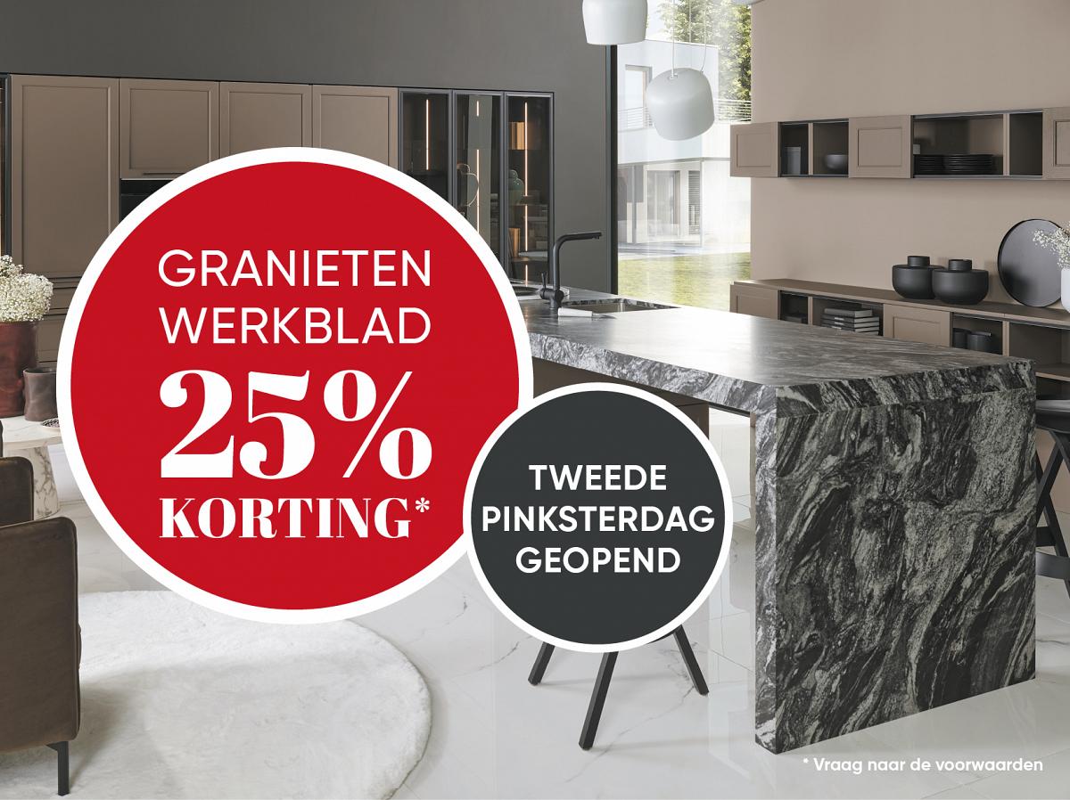 Granieten werkblad 25% korting